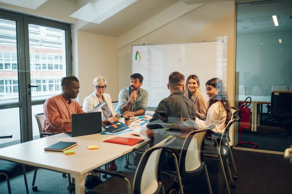 Multiracial business team having a meeting in the office.jpg